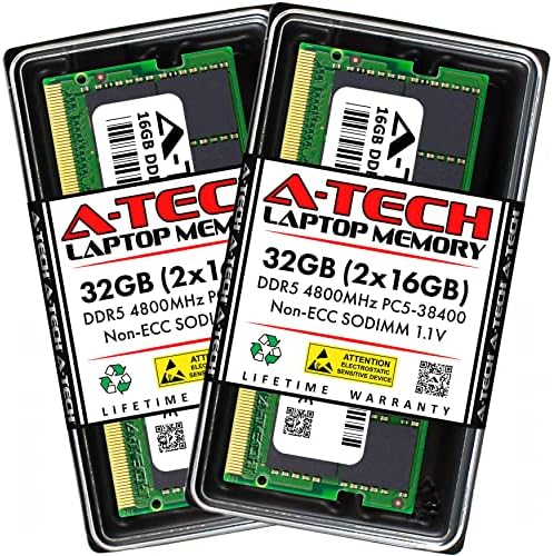 ערכת A-Tech 32GB RAM תואם ל- ASUS TUF Gaming F17 FX707ZM נייד משחק נייד | DDR5 4800MHz PC5-38400 SODIMM